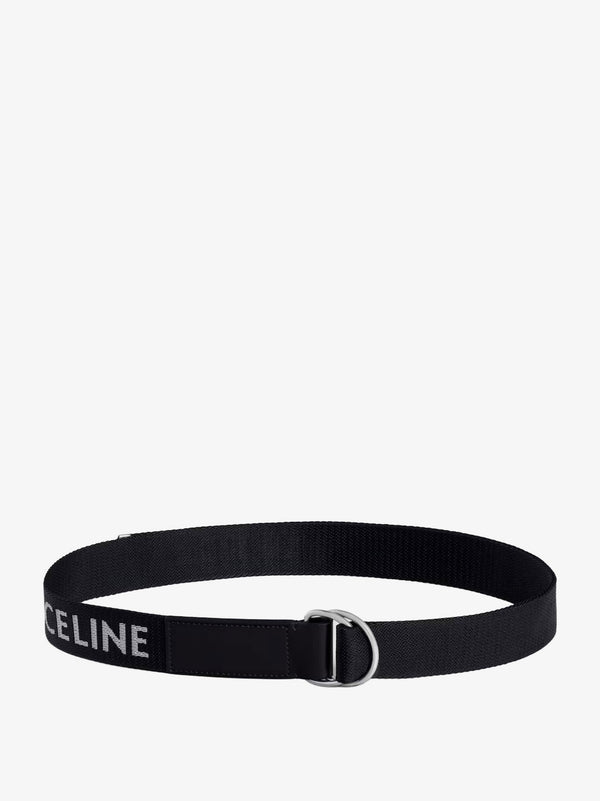 Celine Jacquard Fabric And Leather Belt