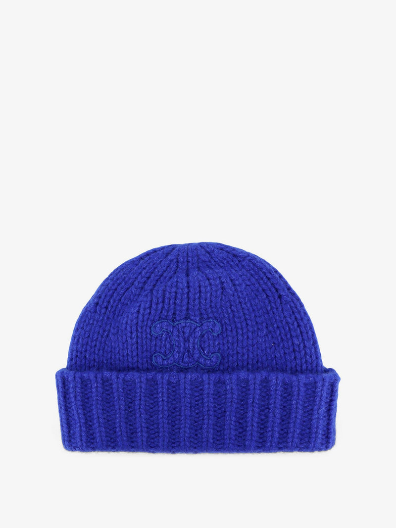 Celine Celine Cashmere and Silk Triomphe Hat Blue - World Class Fashion