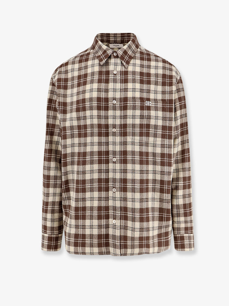 Celine Celine Madras Wool Shirt Brown - World Class Fashion