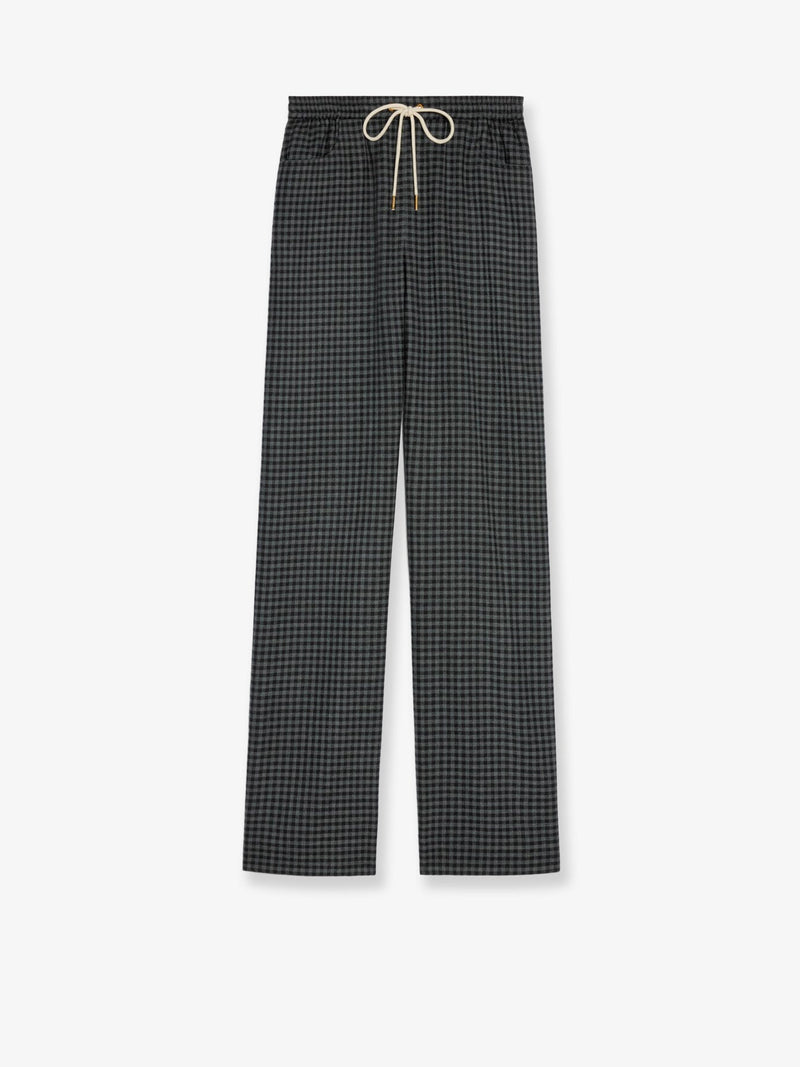 Celine Celine Madras Wool and Cashmere Jogger Trousers Grey - World Class Fashion