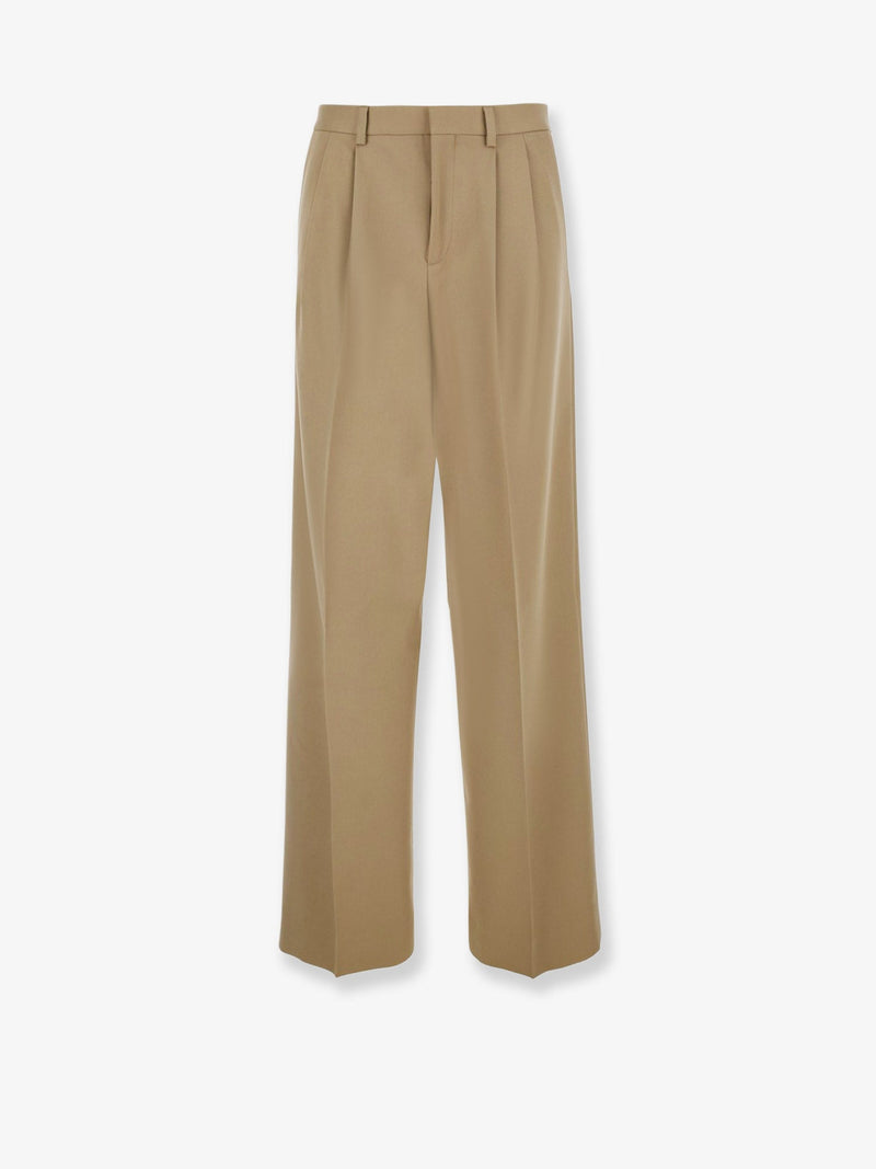 Celine Celine Wool and Cotton Trousers Beige Women - World Class Fashion
