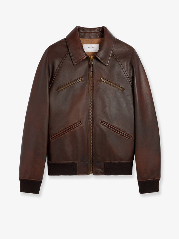Celine Leather Jacket With Wool Lining