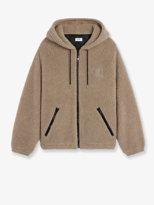 Celine Wool And Cotton Jacket With Triomphe Embroidery
