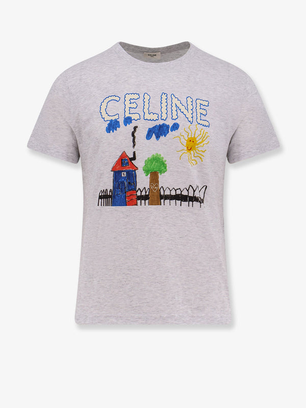Celine Cotton T-Shirt With Multicolor Print