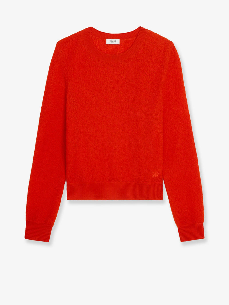 Celine Celine Jersey de Lana con Detalle Triomphe Rojo - World Class Fashion