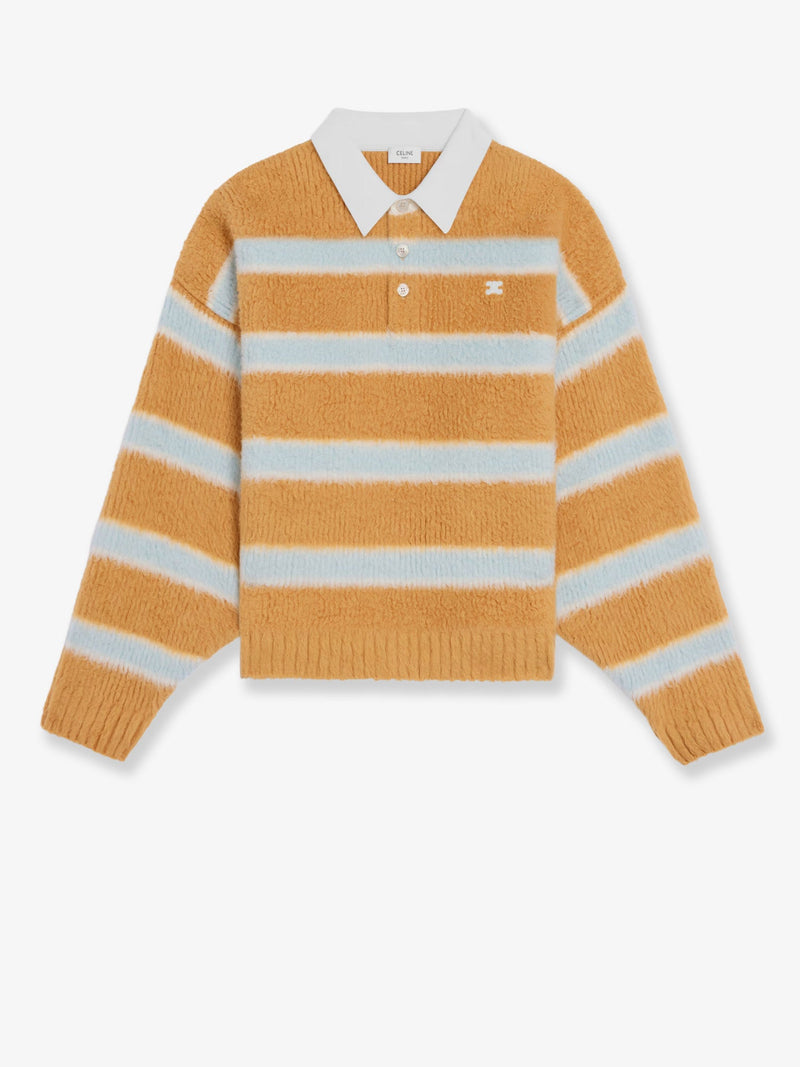 Celine Celine Cotton Blend Polo Shirt Yellow Men - World Class Fashion