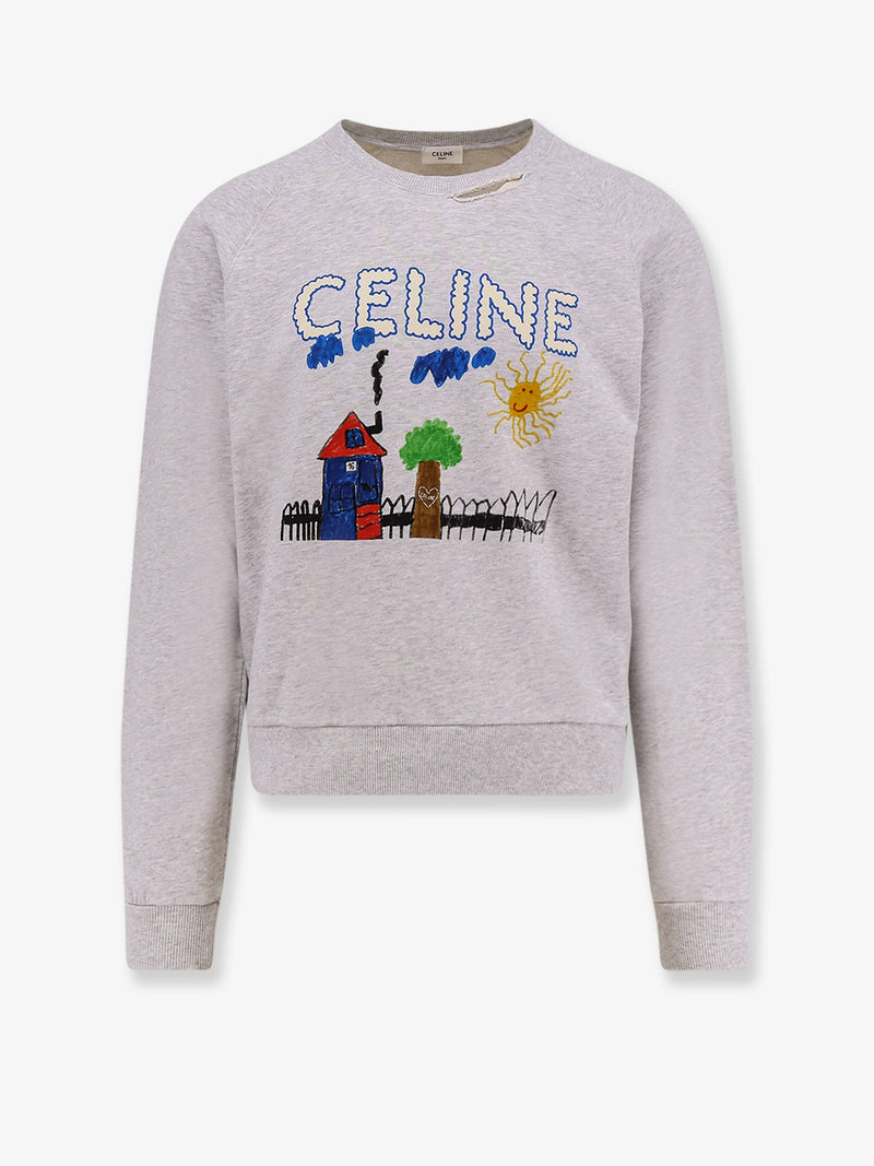 Celine Sudadera Celine de Algodón Estampado Multicolor Gris - World Class Fashion