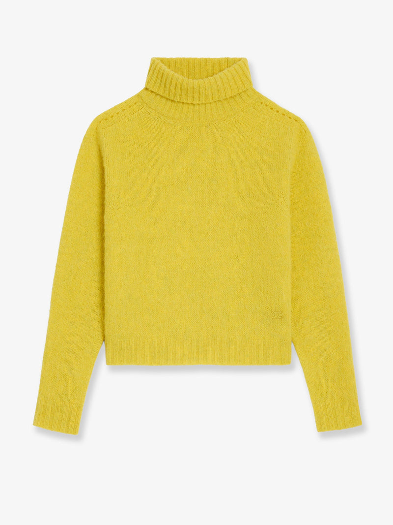 Celine Celine Wool Turtleneck with Triomphe Embroidery Yellow - World Class Fashion