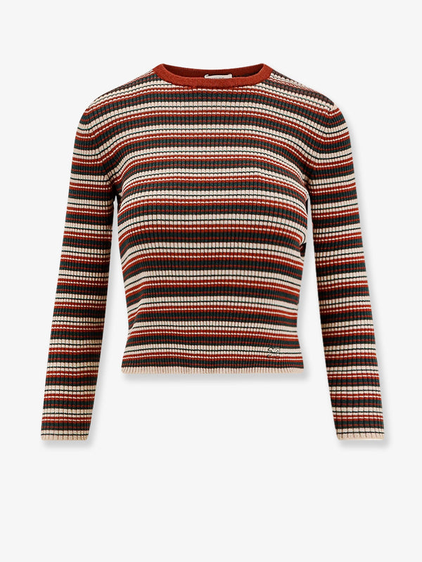 Celine Striped Stretch Wool Sweater