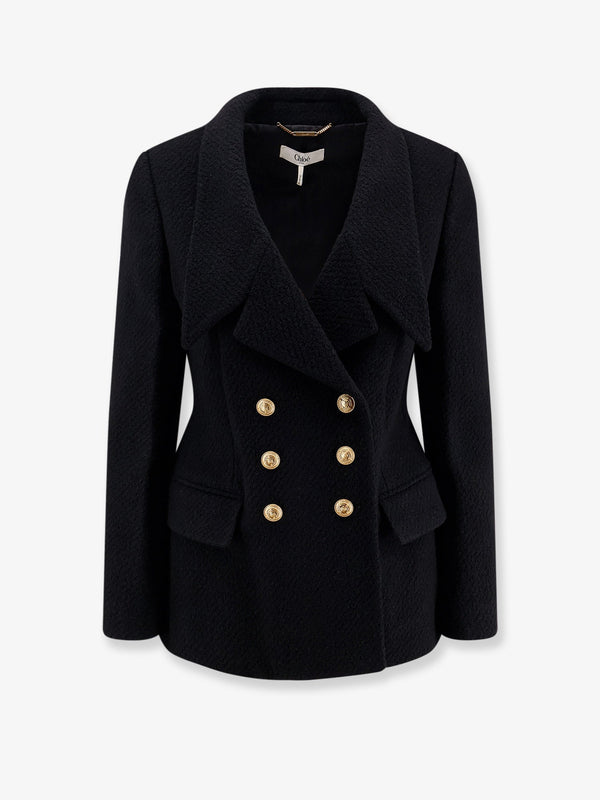 Chloe' Double-Breasted Virgin Wool Blend Blazer