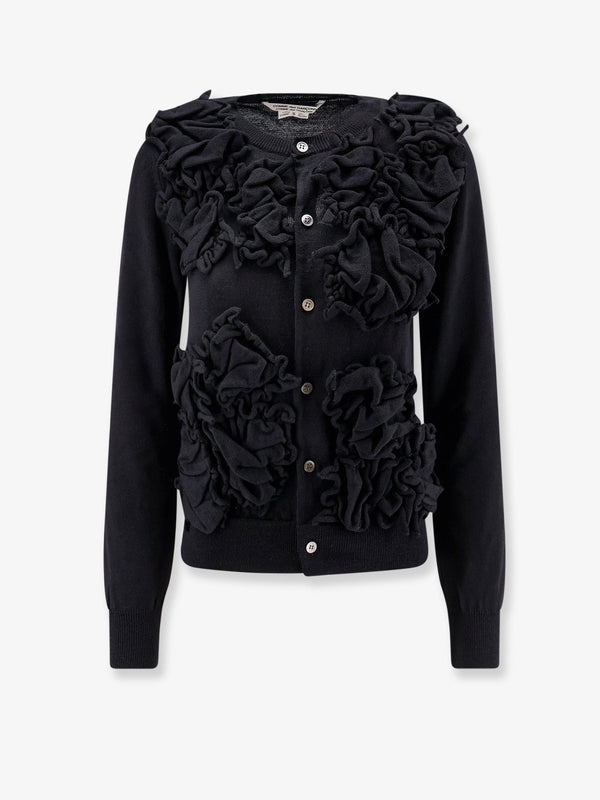 Comme Des GarÃƒÆ’Ã‚Â§ons Play Wool Cardigan With Ruffled Detail