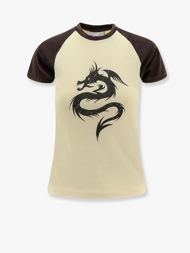Coperni Camiseta de algodón con efecto usado amarilla Coperni - World Class Fashion