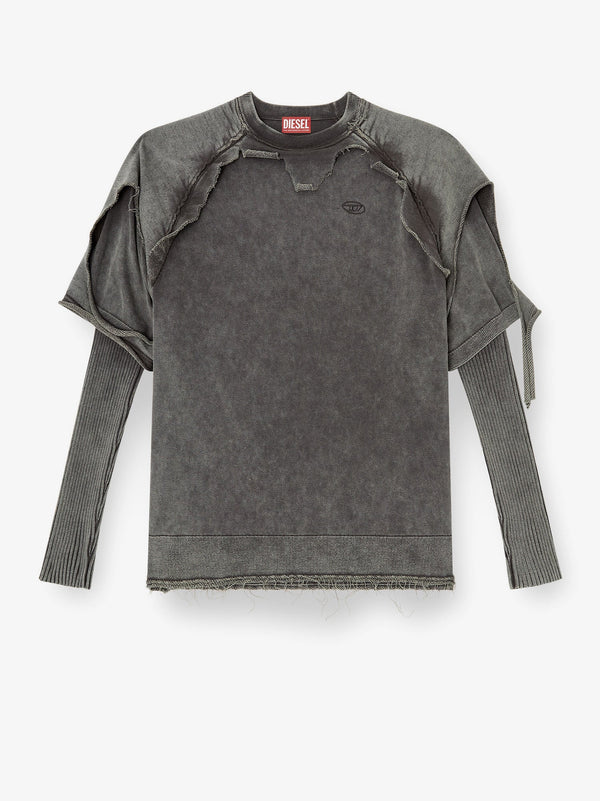 Diesel K-Petro Cotton Sweatshirt With Distressed Effect