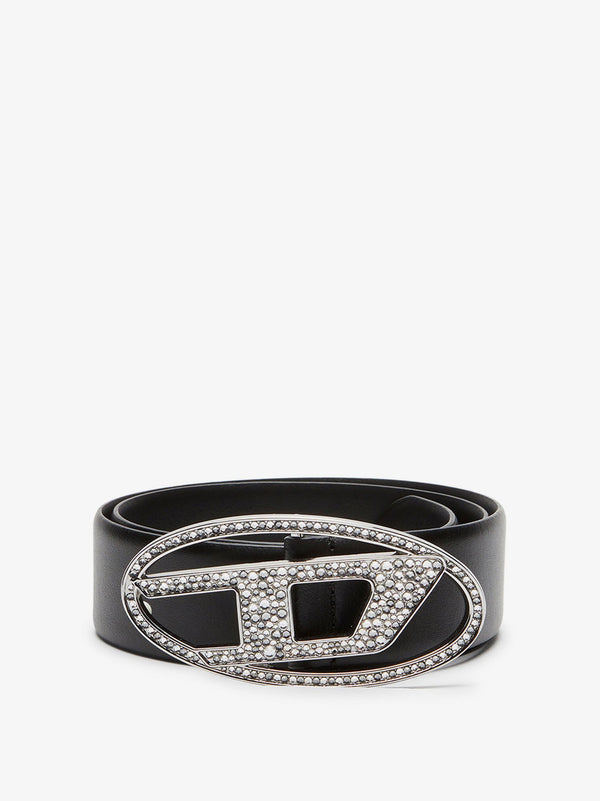 Diesel B-1Dr Strass Leather Belt