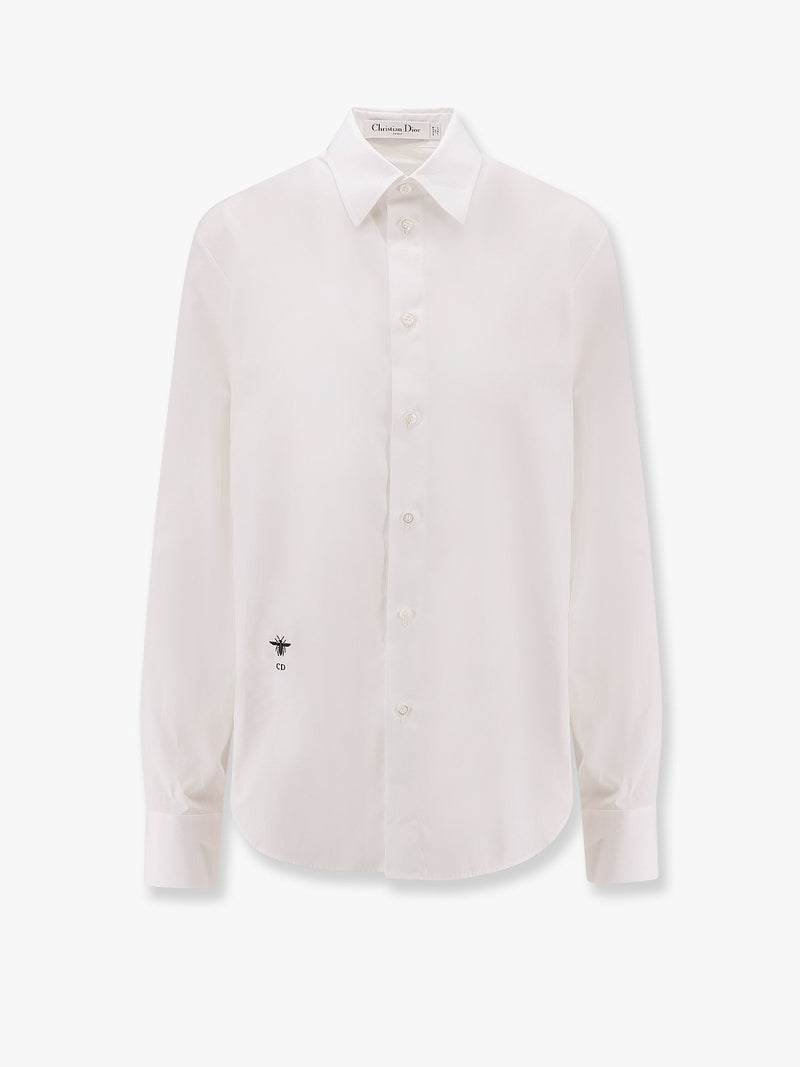 Dior Dior Cotton Shirt with Bee and Monogram Embroidery White - World Class Fashion