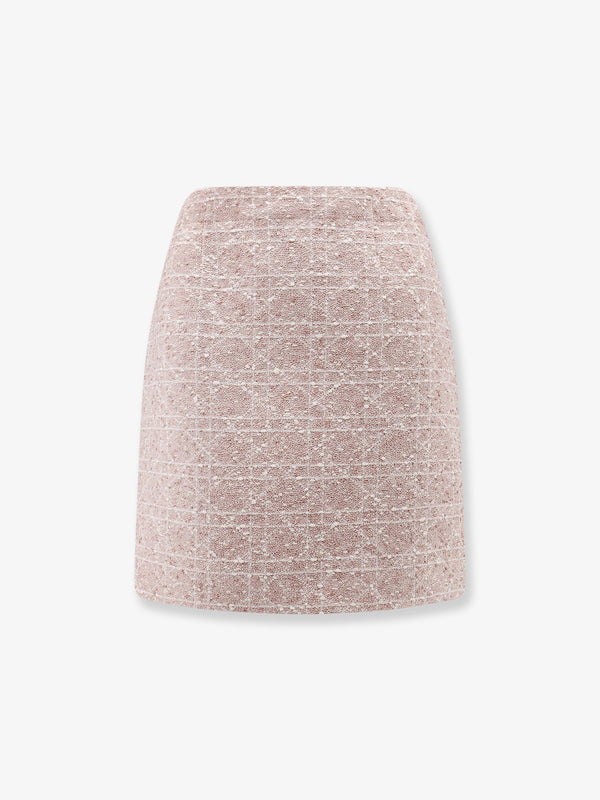 Dior Macrocannage Cotton Blend Tweed Mini Skirt