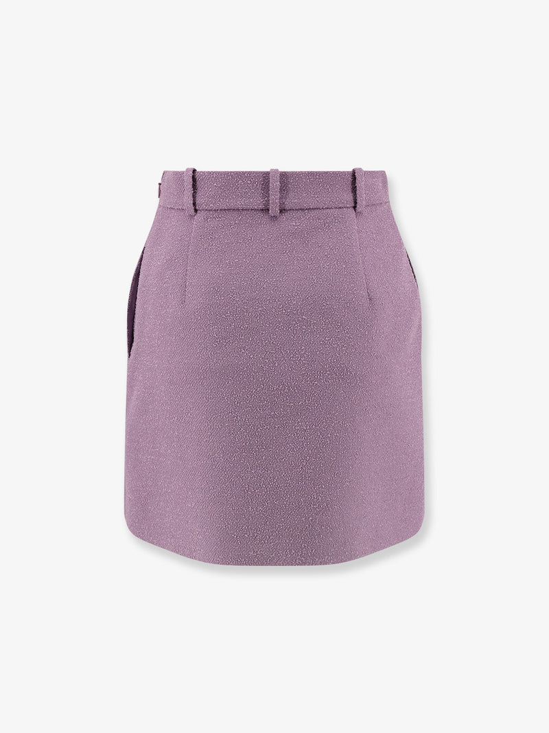 Dior Falda Dior de bouclé de lana virgen de mezcla morada - World Class Fashion