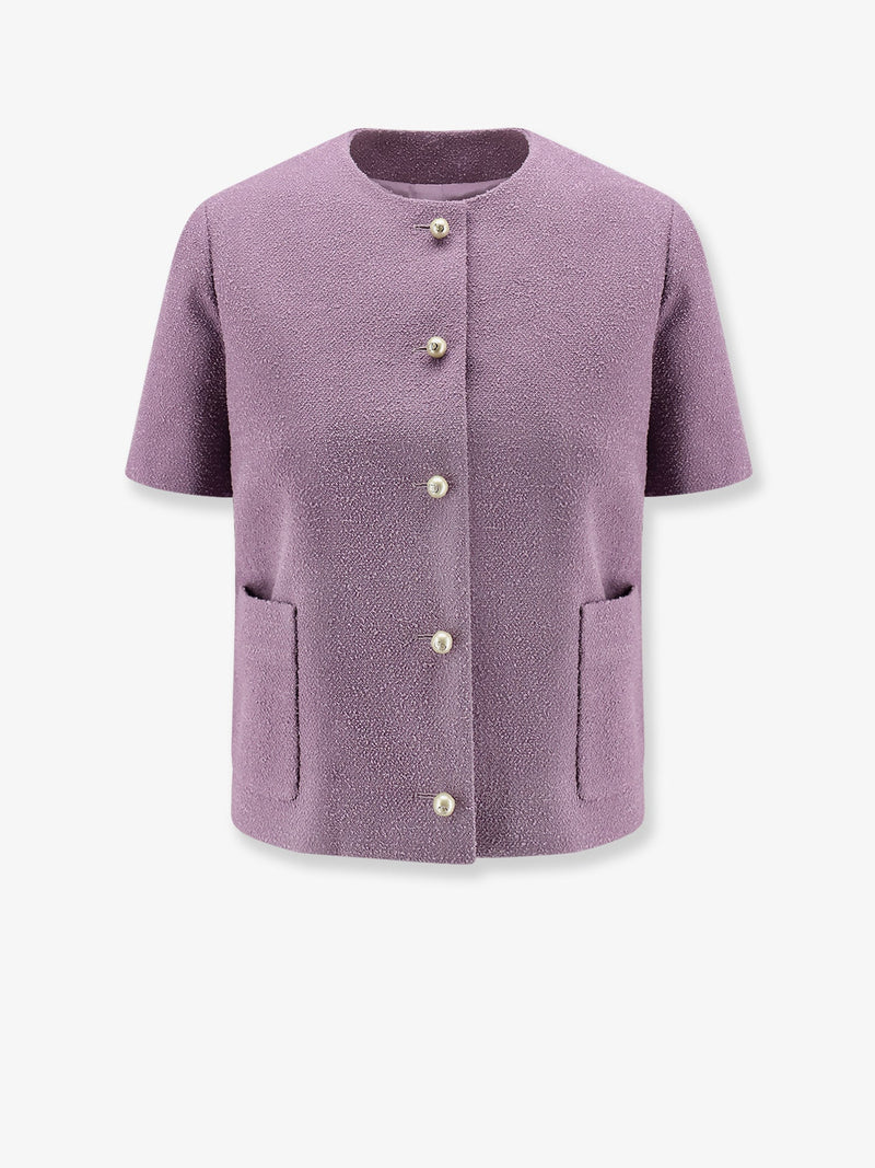 Dior Blazer Dior de mezcla de lana virgen bouclé morado - World Class Fashion