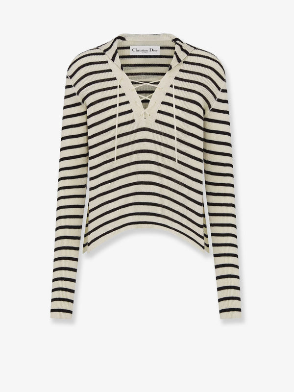Dior Dioriviera Striped Linen And Silk Sweater