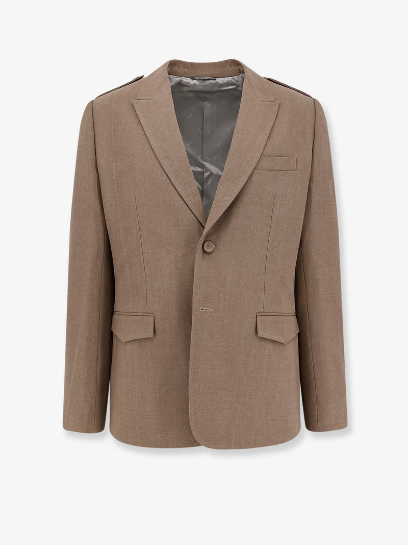 Dior Blazer Dior de lana virgen de botonadura sencilla beige - World Class Fashion