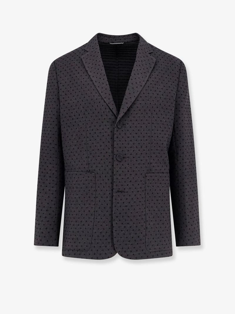 Dior Blazer Dior de lunares en lana virgen y alpaca gris - World Class Fashion