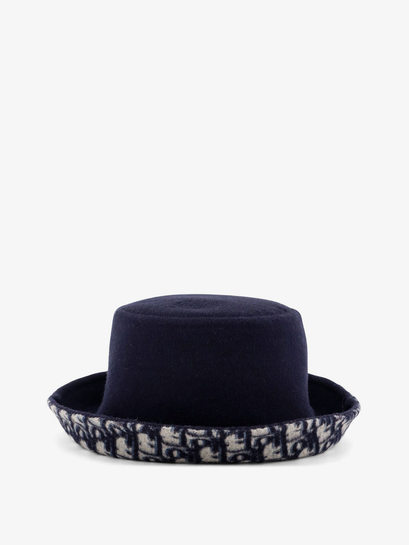 Dior Dior Virgin Wool and Silk Cloche Blue - World Class Fashion