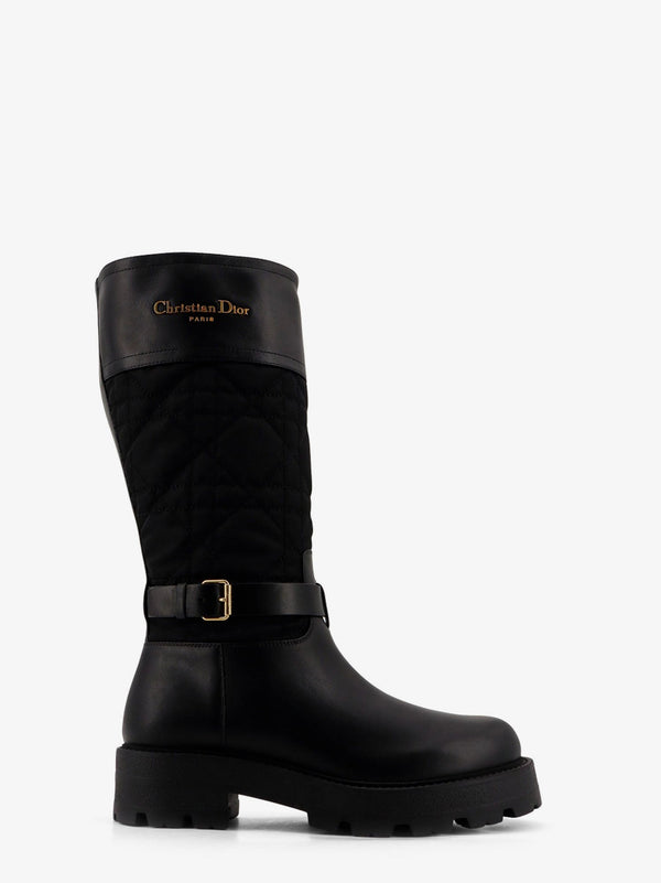 Dior D-Town Leather And Technical Fabric With Cannage Motif Boots