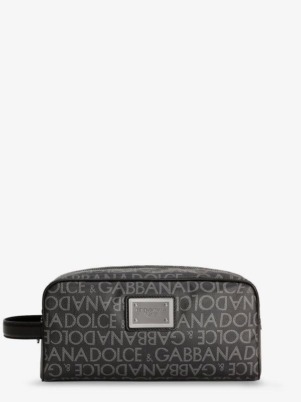 Dolce & Gabbana Coated Canvas Necessaire With All-Over Logo