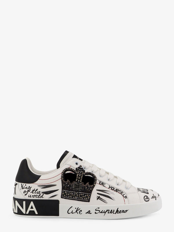 Dolce & Gabbana Leather Sneakers With Iconic Prints