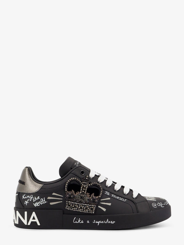 Dolce & Gabbana Leather Sneakers With Iconic Prints