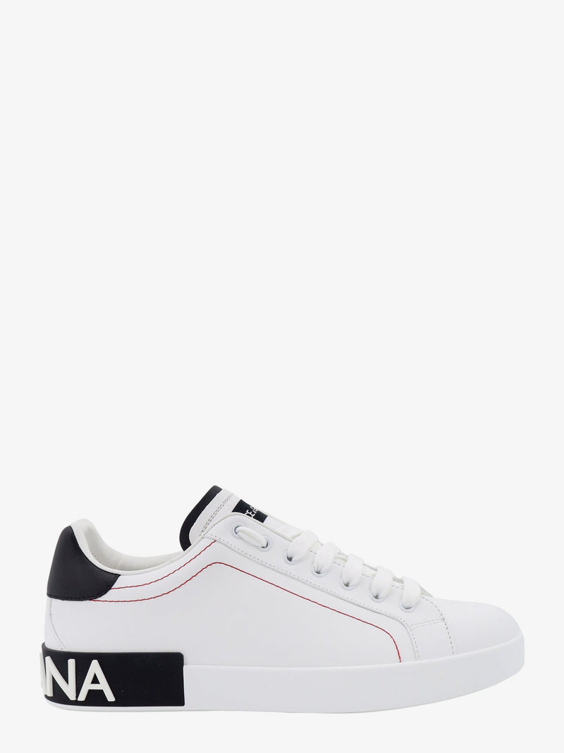 Dolce & Gabbana Zapatillas bajas de piel Dolce & Gabbana blancas - World Class Fashion