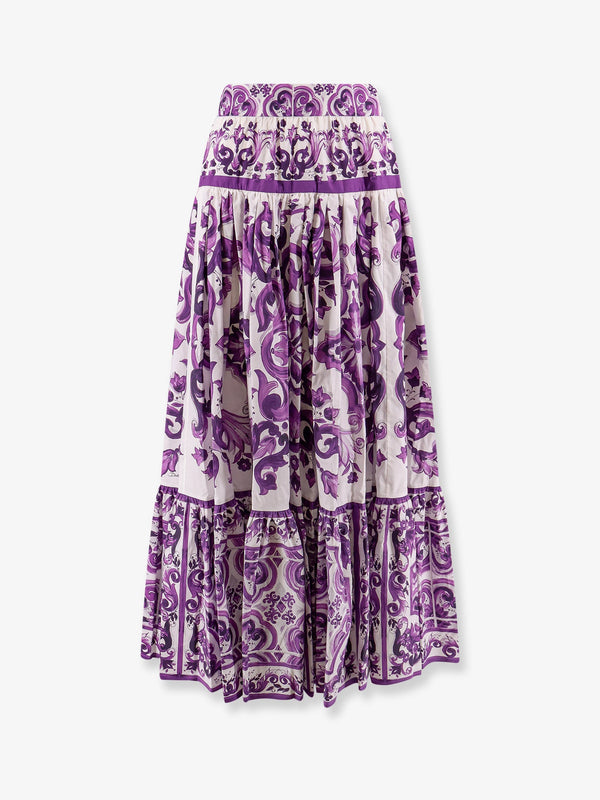 Dolce & Gabbana Long Skirt With Maiolica Print