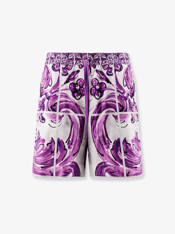Dolce & Gabbana Cotton Shorts With Maiolica Print