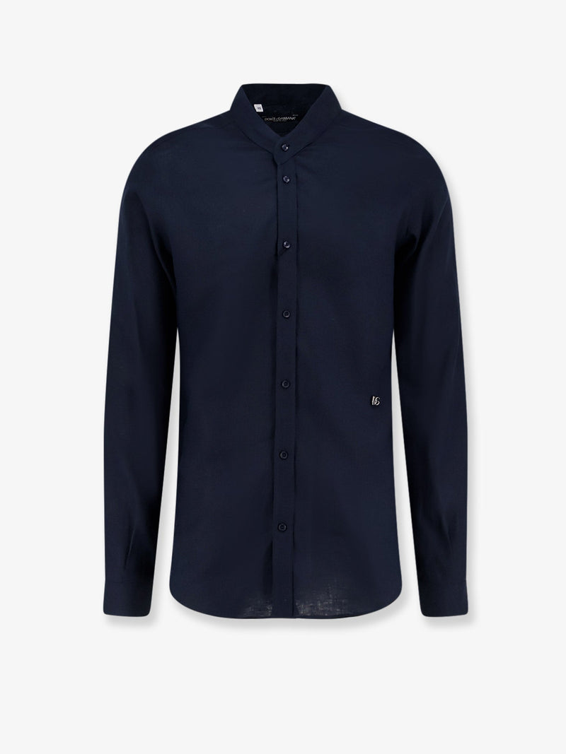 Dolce & Gabbana Dolce & Gabbana Martini Linen Shirt Blue - World Class Fashion