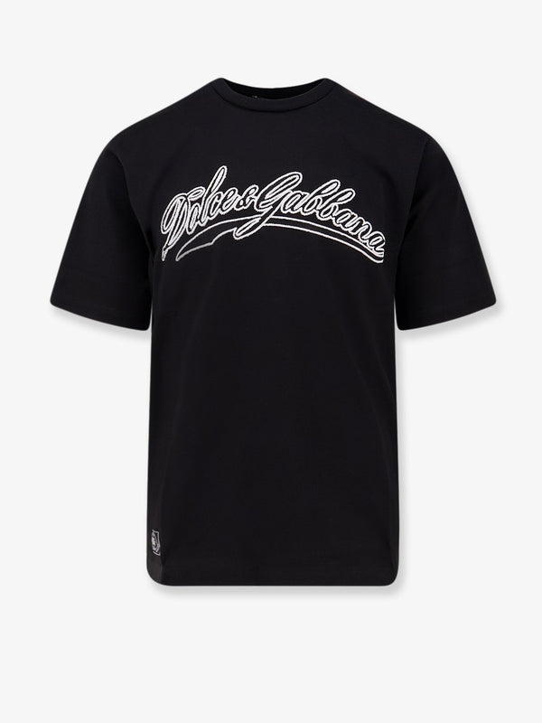 Dolce & Gabbana Cotton T-Shirt With Embossed Logo Embroidery