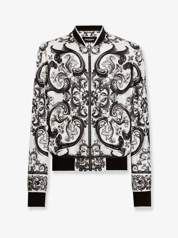 Dolce & Gabbana Silk Jacket With Maiolica Print
