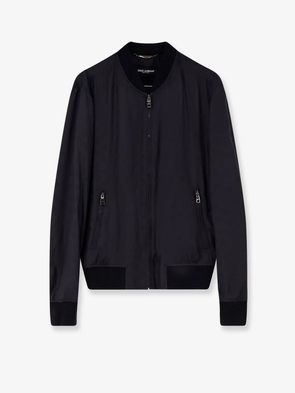 Dolce & Gabbana Silk Jacket With All-Over Dg Print