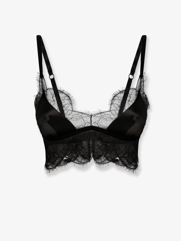 Dolce & Gabbana Silk Bra With Lace Inserts