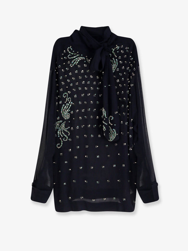 Dries Van Noten Viscose Shirt With Rhinestones