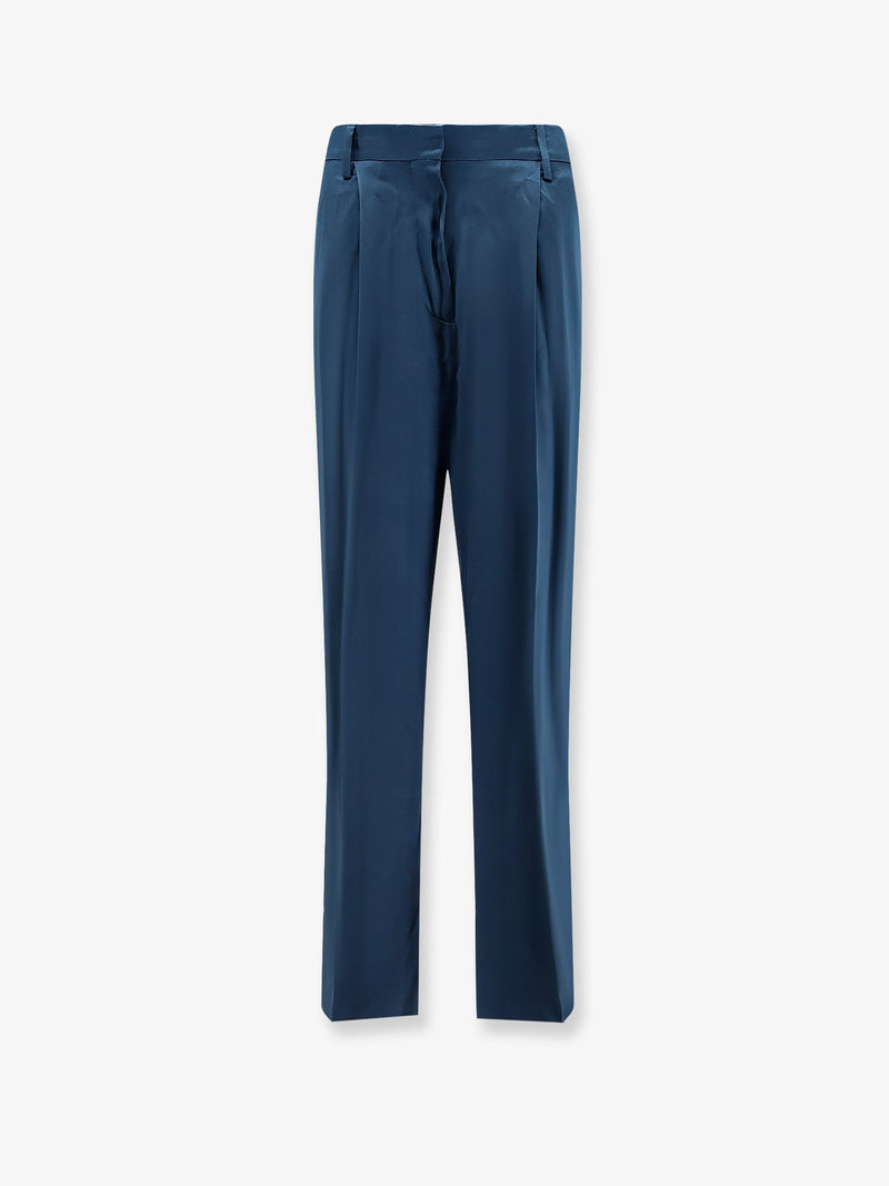 Dries Van Noten Dries Van Noten Portias Satin Trousers Blue - World Class Fashion