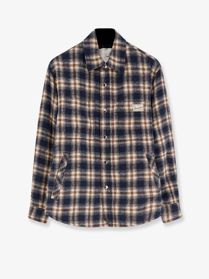 Dunst Chaqueta de Franela con Estampado de Cuadros Madrás Dunst Azul Marino - World Class Fashion