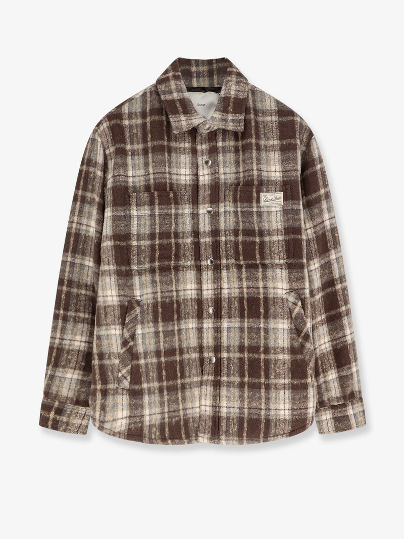 Dunst Chaqueta de franela con estampado Madras Dunst a cuadros marrón - World Class Fashion