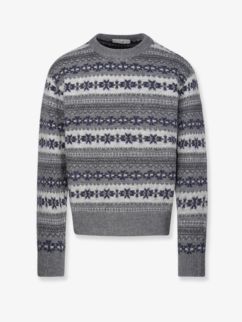 Dunst Suéter Dunst de mezcla de lana Fairisle gris - World Class Fashion