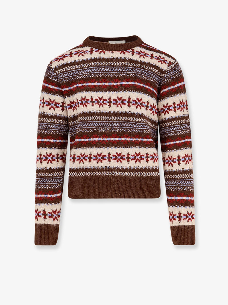 Dunst Suéter Dunst de mezcla de lana Fairisle, color marrón - World Class Fashion