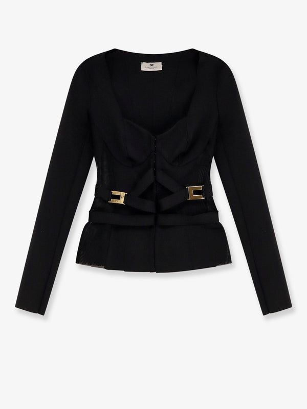 Elisabetta Franchi Stretch Fabric Blazer With Metal Details