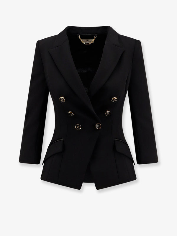 Elisabetta Franchi Fitted Blazer With Logoed Buttons