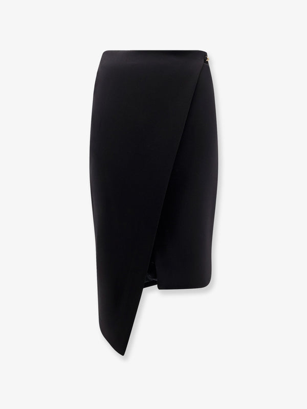 Elisabetta Franchi Asymmetrical Viscose And Wool Skirt