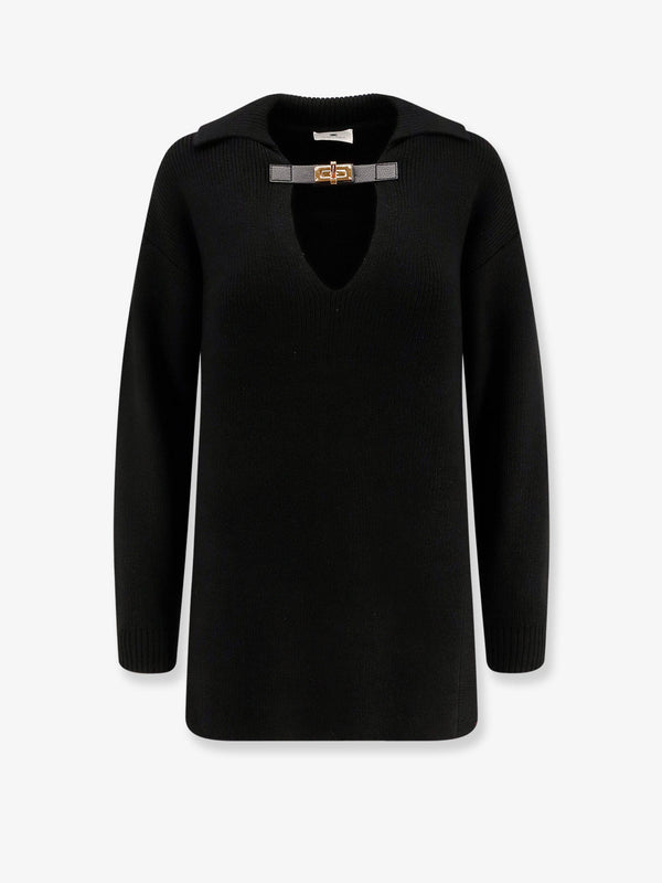 Elisabetta Franchi Ribbed Wool Blend Sweater