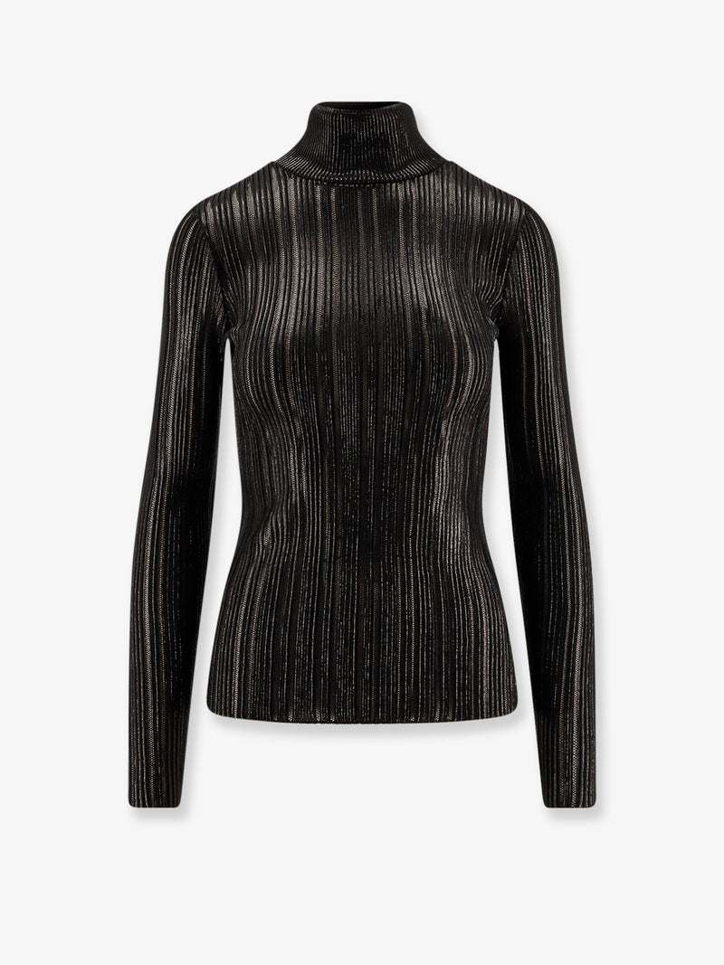 Elisabetta Franchi Elisabetta Franchi Jersey de cuello alto metalizado negro - World Class Fashion