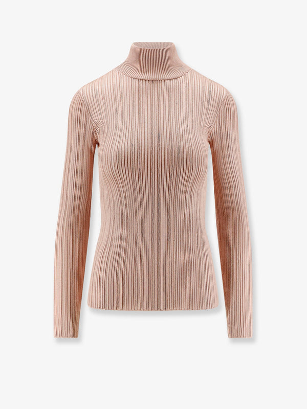 Elisabetta Franchi Metallic Fabric Turtleneck Sweater